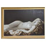 Framed Large Original Acrylic On Canvas Nude Woman