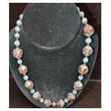 Vintage Italian Murano Blue And Gold Art Glass Bea