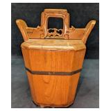 Vintage Wooden Chinese Rice Bucket