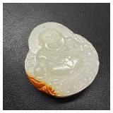 White "Mutton Fat" Jade Buddha Pendant