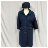 Classic Wool Manuel Pertegaz Blue Over Coat Wide C