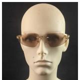 Cartier Brown 110 Panther Rimless Sunglasses