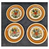 4 Vintage Momoyama Stoneware Floral Salad Plates A
