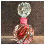 Red Cranberry Rose Color Glass Czech Cut Crystal P