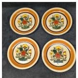 4 Vintage Momoyama Stoneware Floral Salad Plates B