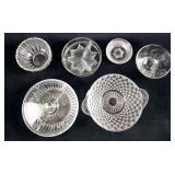 Lot of 6 Assorted Clear Glass Items