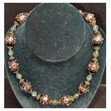 Vintage Italian Murano Black And Gold Art Glass Be