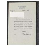 Signed Norman Cousins Saturday Review Letter