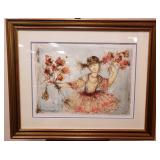 Edna Hibel Young Girl Framed Lithograph