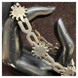 Sun and Bar Link Sterling Silver Vintage 925 Brace