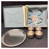 Modern and Colonial Pewter Kirk Stieff Plate and F