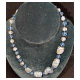 Vintage Italian Murano Blue And Gold Art Glass Bea