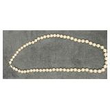 Vintage Signed Monet Gray Faux Pearl Necklace