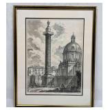 Framed Print Black & White Etching Of Salon Trajan