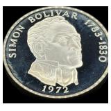 1972 Panama 20 Balboa Sterling Silver Proof Coin