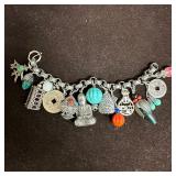 Napier Asian-Inspired Silver Toned Charm Bracelet