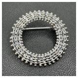 14k White Gold Wheat Link Brooch
