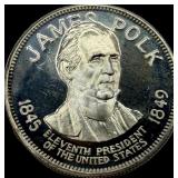 James K Polk Sterling Silver Presidential Coin