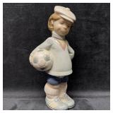 Lladro Porcelain Soccer Player Glazed Figurine