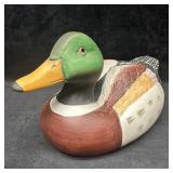 Hand Painted Ceramic Mallard Duck Decoy Figure