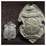 Passaic Valley Volunteer Hose Co. Badge and Sterli
