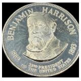 Benjamin Harrison Sterling Silver Presidential Coi