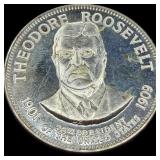 Teddy Roosevelt Sterling Silver Presidential Coin