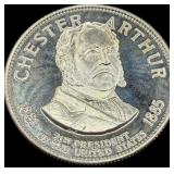 Chester Arthur Sterling Silver Presidential Coin