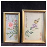 Chinese Floral Hand Painted Silk Artwork Painting