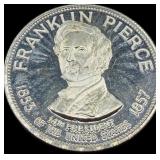 Franklin Pierce Sterling Silver Presidential Coin