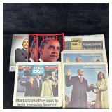 Barack Obama Inauguration Newspapers and Time Maga