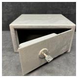 Small Vintage Metal Locking Wall Safe Box with Key