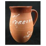 Vintage Partially Glazed Terracotta Ceramic Mug