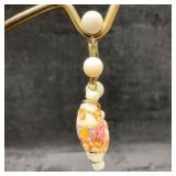 Murano Venetian Art Glass Lamp Work Floral White C