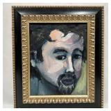 Original Oil on Canvas Portrait of a Bearded Man S