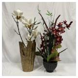 Artificial Floral Arrangements in Decorative Vases