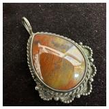 Natural Jasper Setting Silver Ornate Silverwork Ne