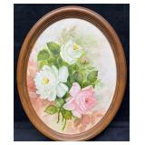 Original Acrylic On Canvas Flower Still Life By Ev