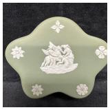 Wedgwood Green and White Jasperware Star Shaped Tr