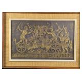 Framed Thai Temple Rubbing Chariot