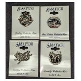 4 Western Themed Siskiyou Pewter Tie Tac Hat Lapel