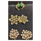 3 Gold Tone and Gold Filled Clip On And Screw Back