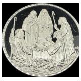 Nativity Cameo Proof Sterling Silver Bullion Coin