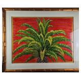 Framed Maria Reyes Jones Date Palms Original Mixed