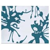 Large Original Acrylic Teal & White On Canvas