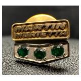 14k Gold Emerald Martin Marietta Service Pin