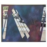 Large Original Acrylic On Panel With Mirrors