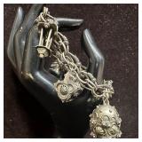 Etruscan Revival Style Figural Charm Stone and Gla