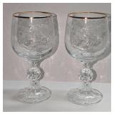 2 Import Assoc Cascade Gold Water Goblets B