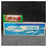 1988 Hess Toy Truck and Race Cars and 1999 Hess Mi